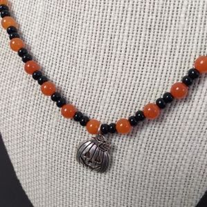 Jack-o-lantern beaded Necklace